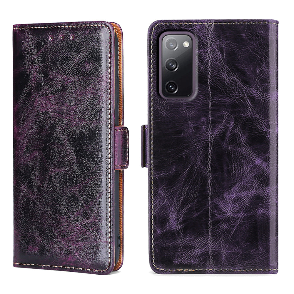 TPU + PU Leather Stand Cell Phone Case for Samsung Galaxy S20 FE/S20 Fan Edition/S20 FE 5G/S20 Fan Edition 5G - Purple TPU + PU Leather Stand Cell Phone Case for Samsung Galaxy S20 FE/S20 Fan Edition/S20 FE 5G/S20 Fan Edition 5G - Purple